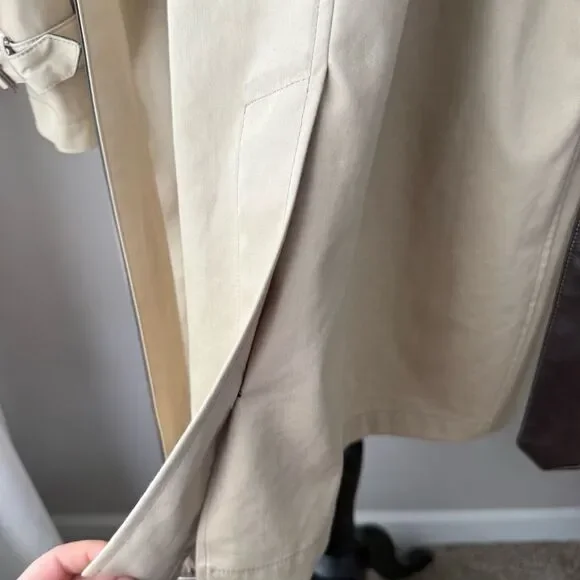 Coach Leatherware 1941 Trench Coat Beige Cotton Leather Trim Belted Classic - Picture 10 of 16